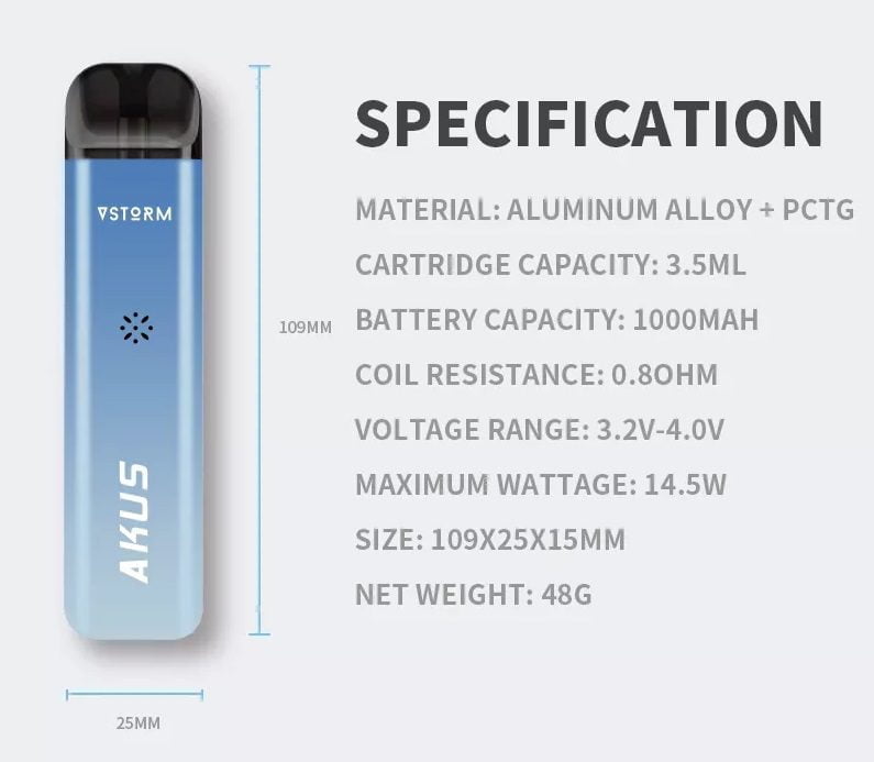 VAPOR STORM AKUS POD KIT 1000mAh