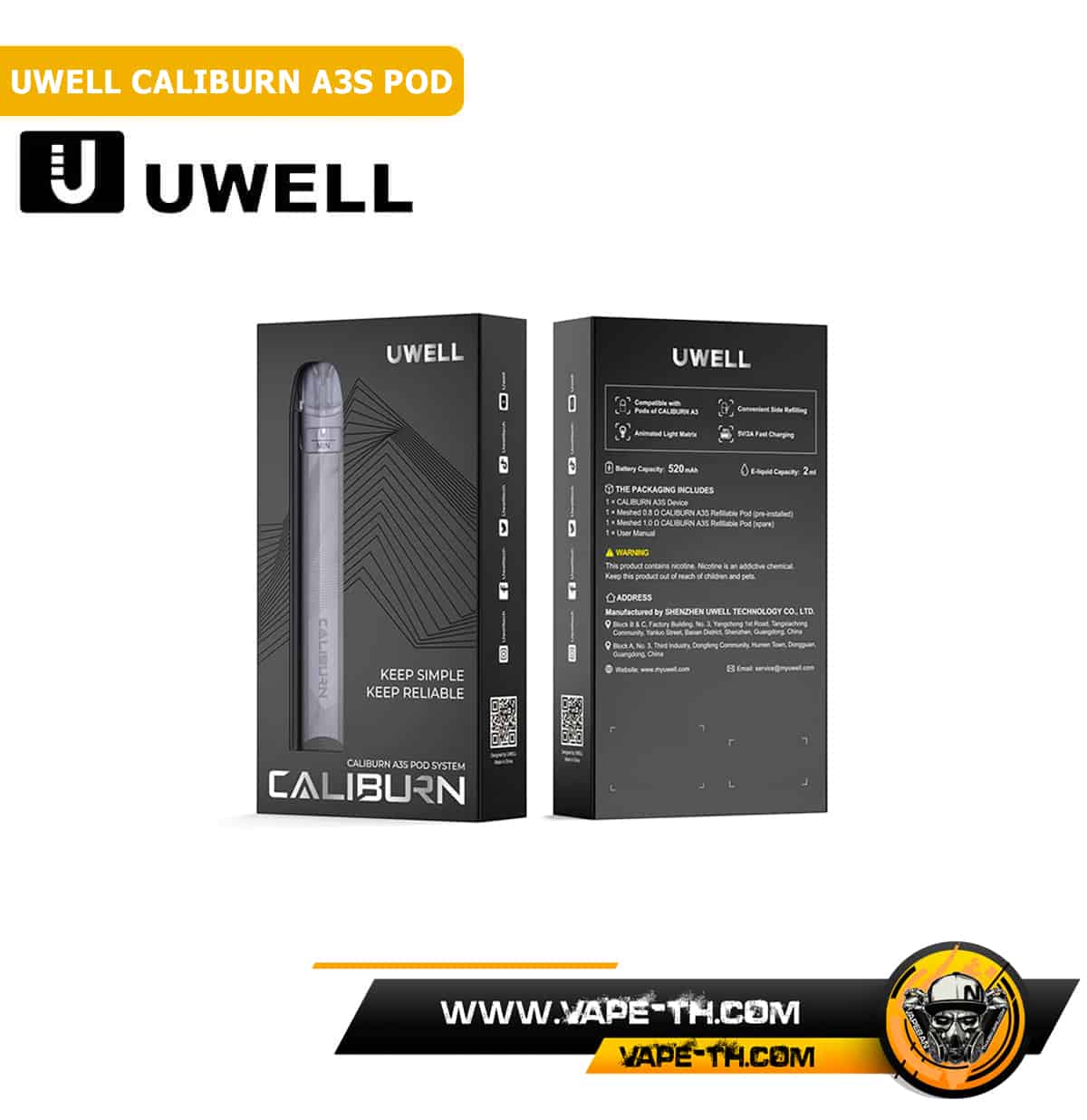 UWELL CALIBURN A3S POD box